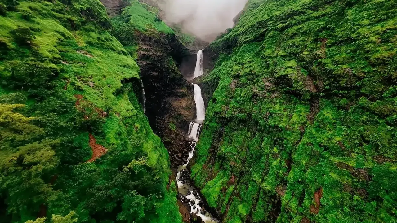 Kalu Waterfall cascading through Malshej Ghat's God Valley