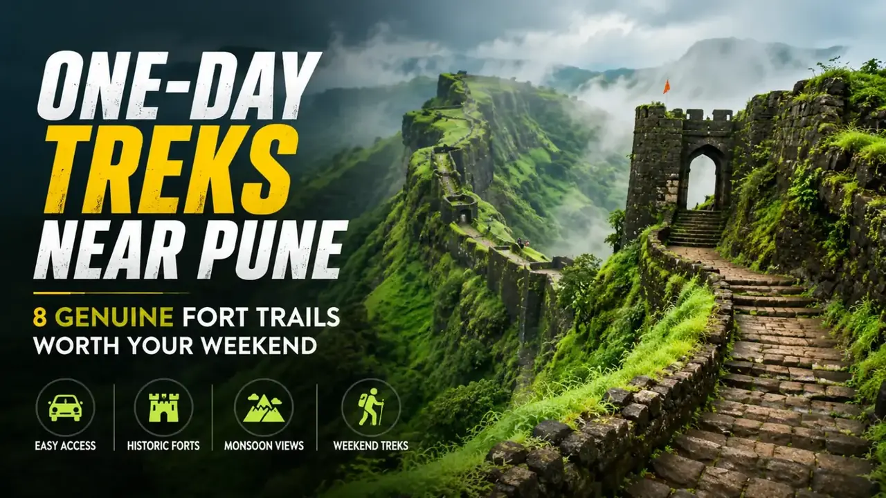 Fort trail view on a one-day trek near Pune