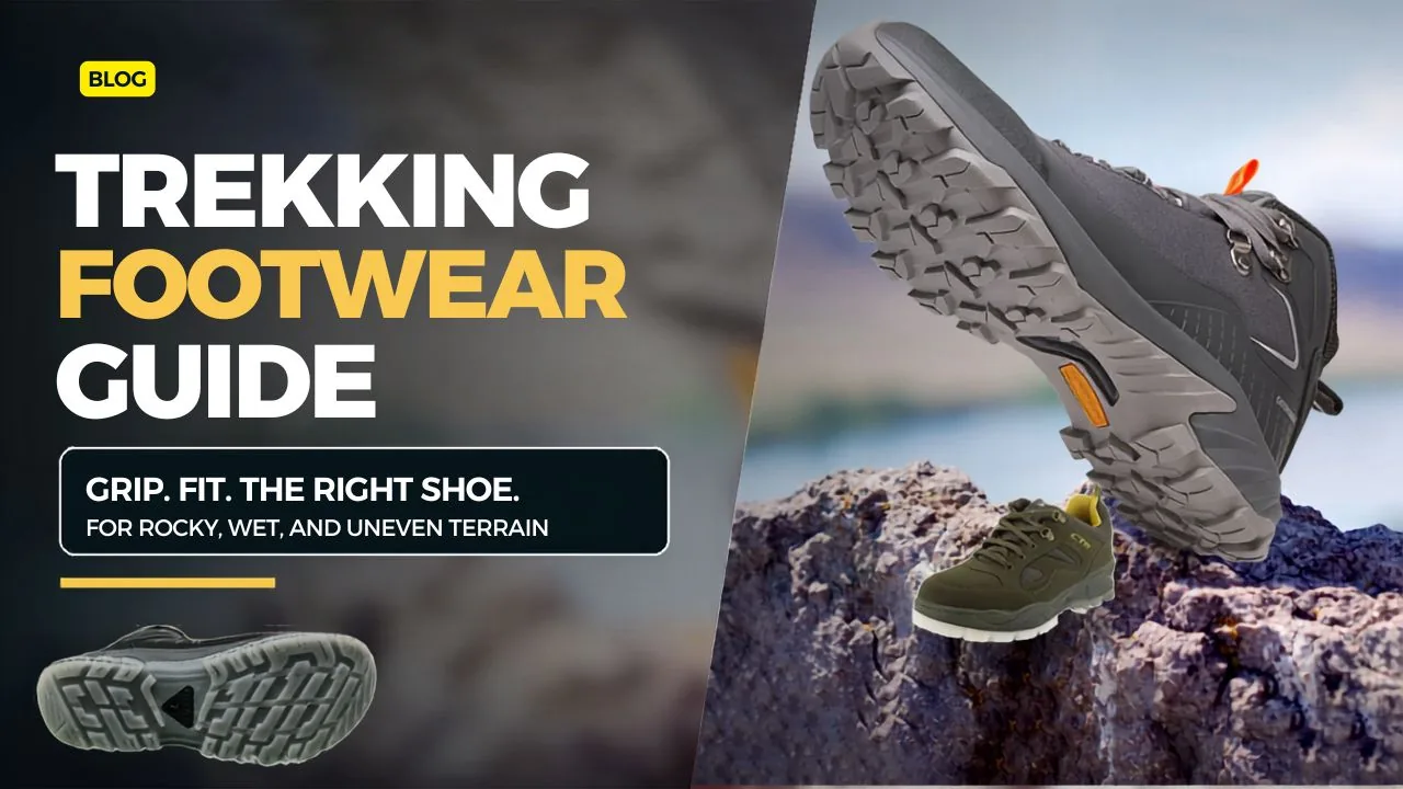 Trekking shoe sole deep lugs grip sahyadri
